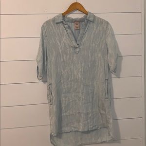 Philosophy light blue collared shirt dress
